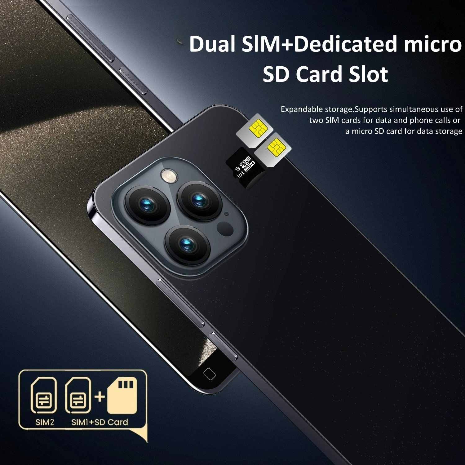 15 Pro Max 7.3inch Android 16gb+1tb Mobile Cell Phone Android 13 Smartphone Unlocked Mobile Phones For I15